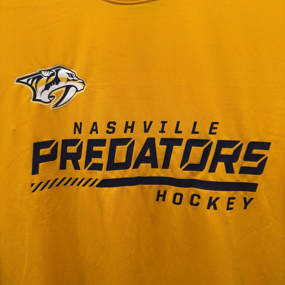 Fanatics NHL Nashville Predators Authentic Pro Long Sleeve Shirt Gold Mens M